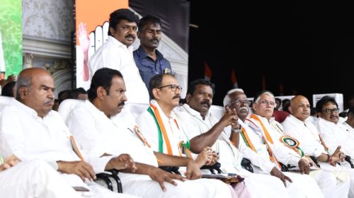 வாக்கு திருடனே பதவி விலகு என்ற முழக்கத்தை முன்வைத்து மாபெரும் வாக்கு அதிகார மாநாடு